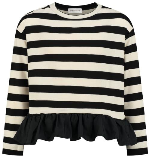 Monnalisa Maxi T-shirt C/gala Riga Zwart