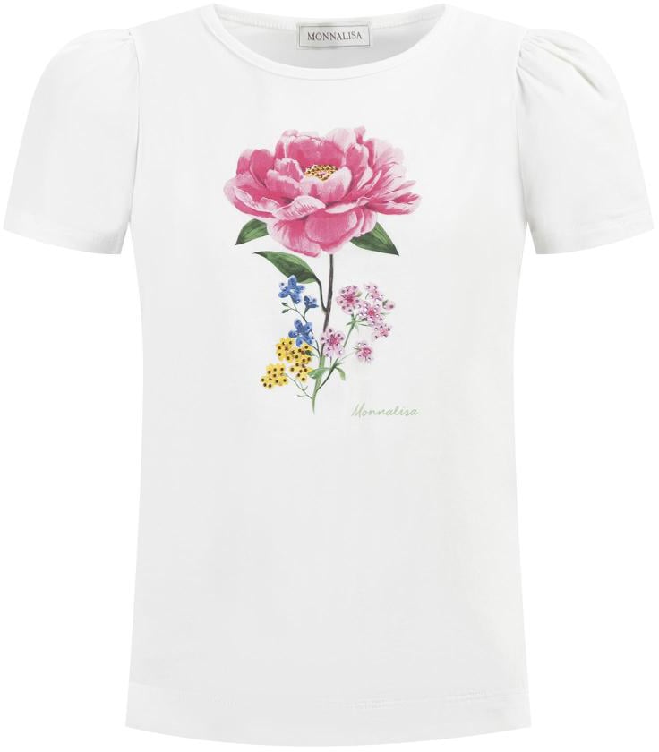 Monnalisa Jersey Di Cotone Organico Wit