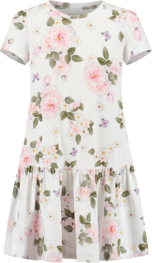Monnalisa Jersey St.bouquet Estivo Wit