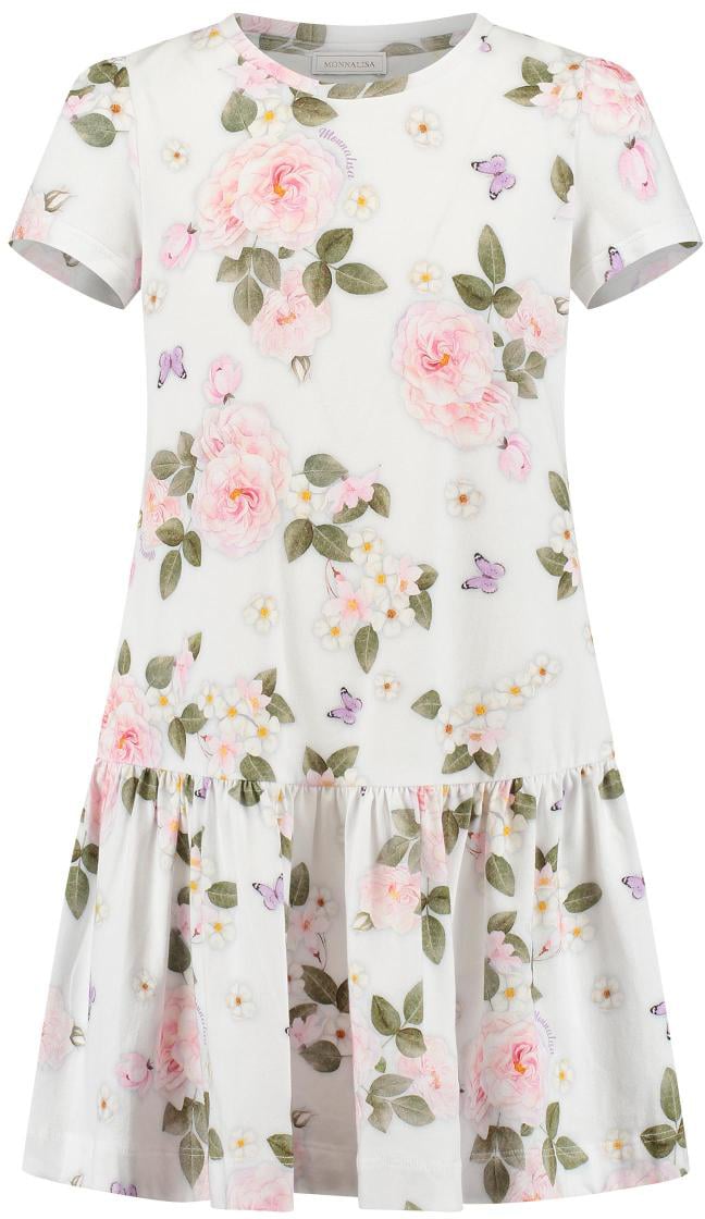 Monnalisa Jersey St.bouquet Estivo Wit