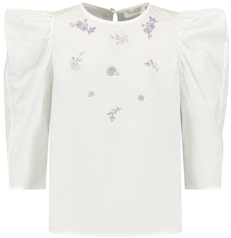 Monnalisa Popeline Touch %co Wit