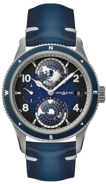 Montblanc Montblanc 1858 Geosphere Automatic ref: 125565 Titanium Herenhorloge 42mm Blauw