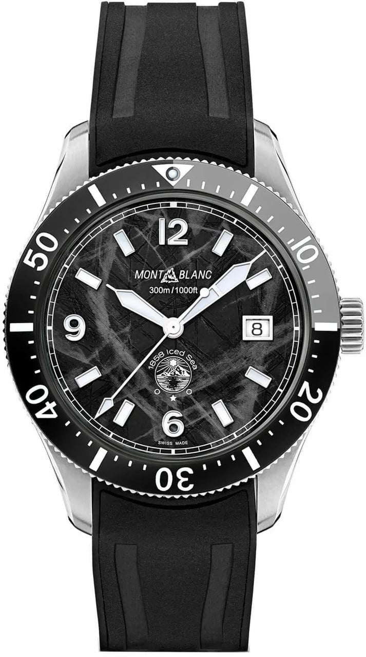 Montblanc Montblanc 1858 Iced Sea Automatic Date ref:129372 Herenhorloge 41mm Zwart