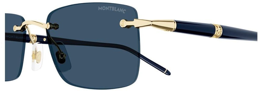 Montblanc Mb0344S Linea Meisterstück Openwork Rectangular Sunglasses Grijs
