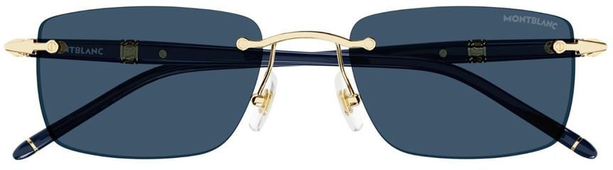 Montblanc Mb0344S Linea Meisterstück Openwork Rectangular Sunglasses Grijs