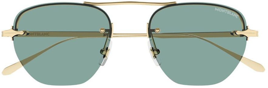Montblanc Mb0404S Linea Nib Geometric Metal Frame Sunglasses Grijs