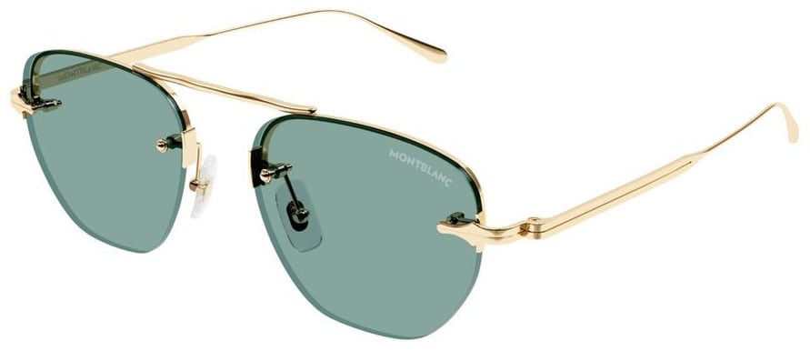 Montblanc Mb0404S Linea Nib Geometric Metal Frame Sunglasses Grijs
