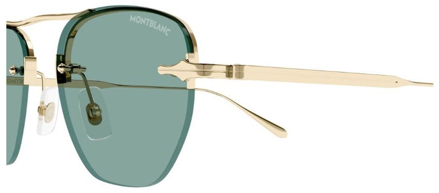 Montblanc Mb0404S Linea Nib Geometric Metal Frame Sunglasses Grijs