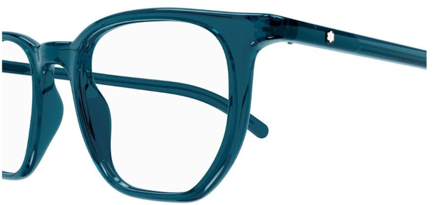 Montblanc Mb0349O Linea Snowcap Square Frame Blue Acetate Optical Glasses Groen