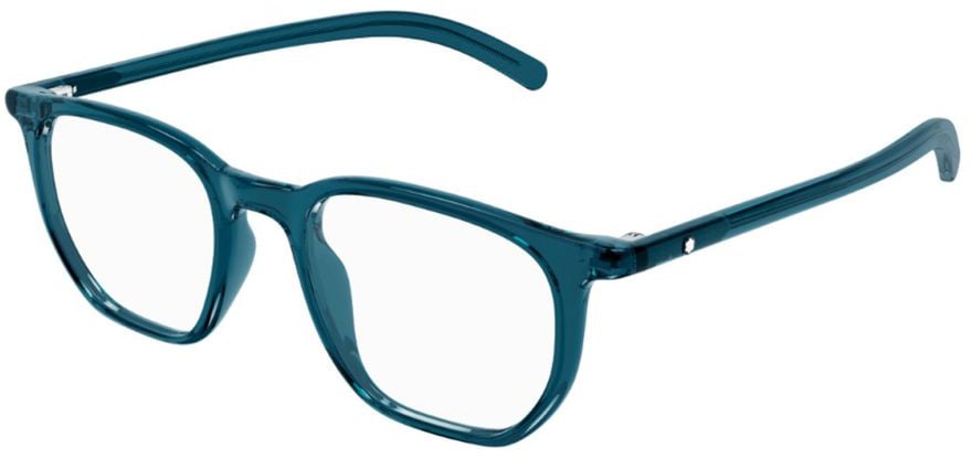 Montblanc Mb0349O Linea Snowcap Square Frame Blue Acetate Optical Glasses Groen