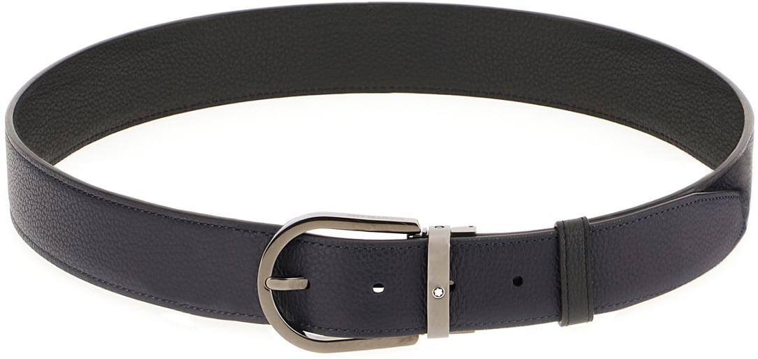Montblanc Montblanc Midnight blue leather reversible belt Blauw