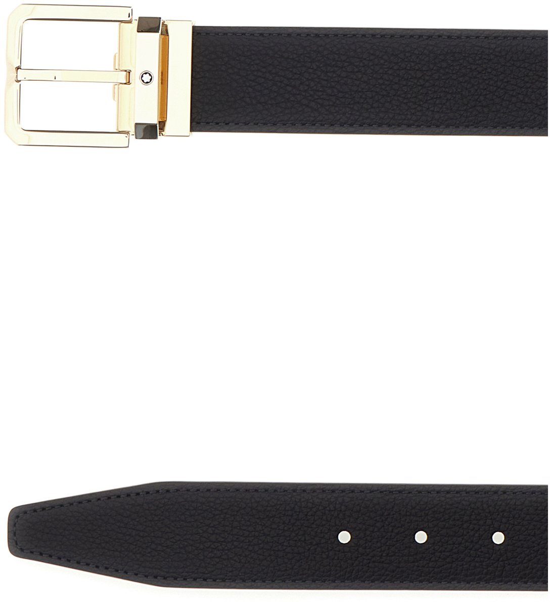Montblanc Montblanc Black leather reversible belt Zwart