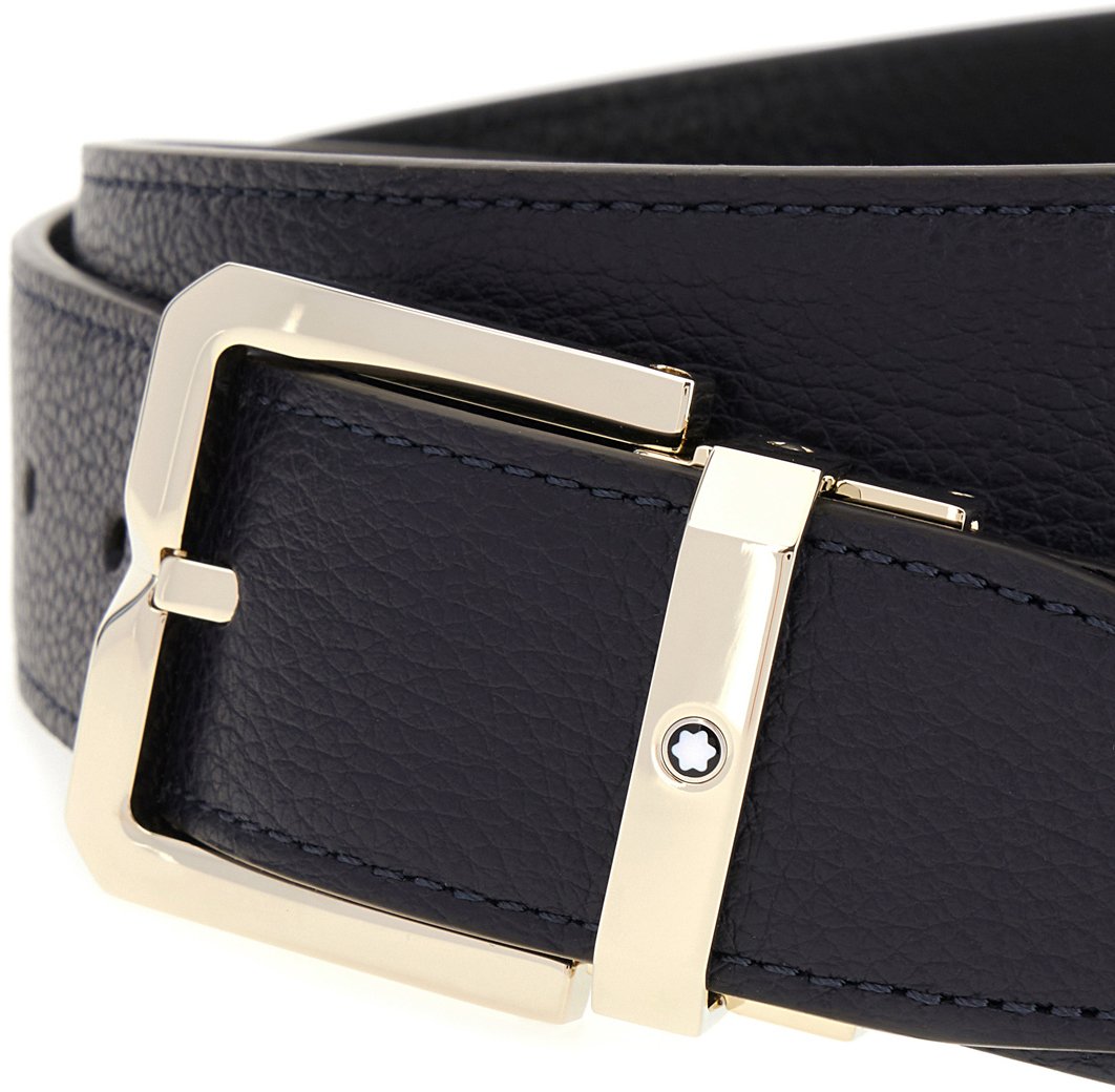 Montblanc Montblanc Black leather reversible belt Zwart