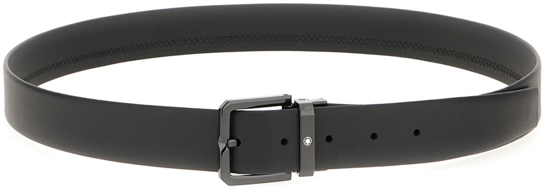 Montblanc Montblanc Black leather belt Zwart