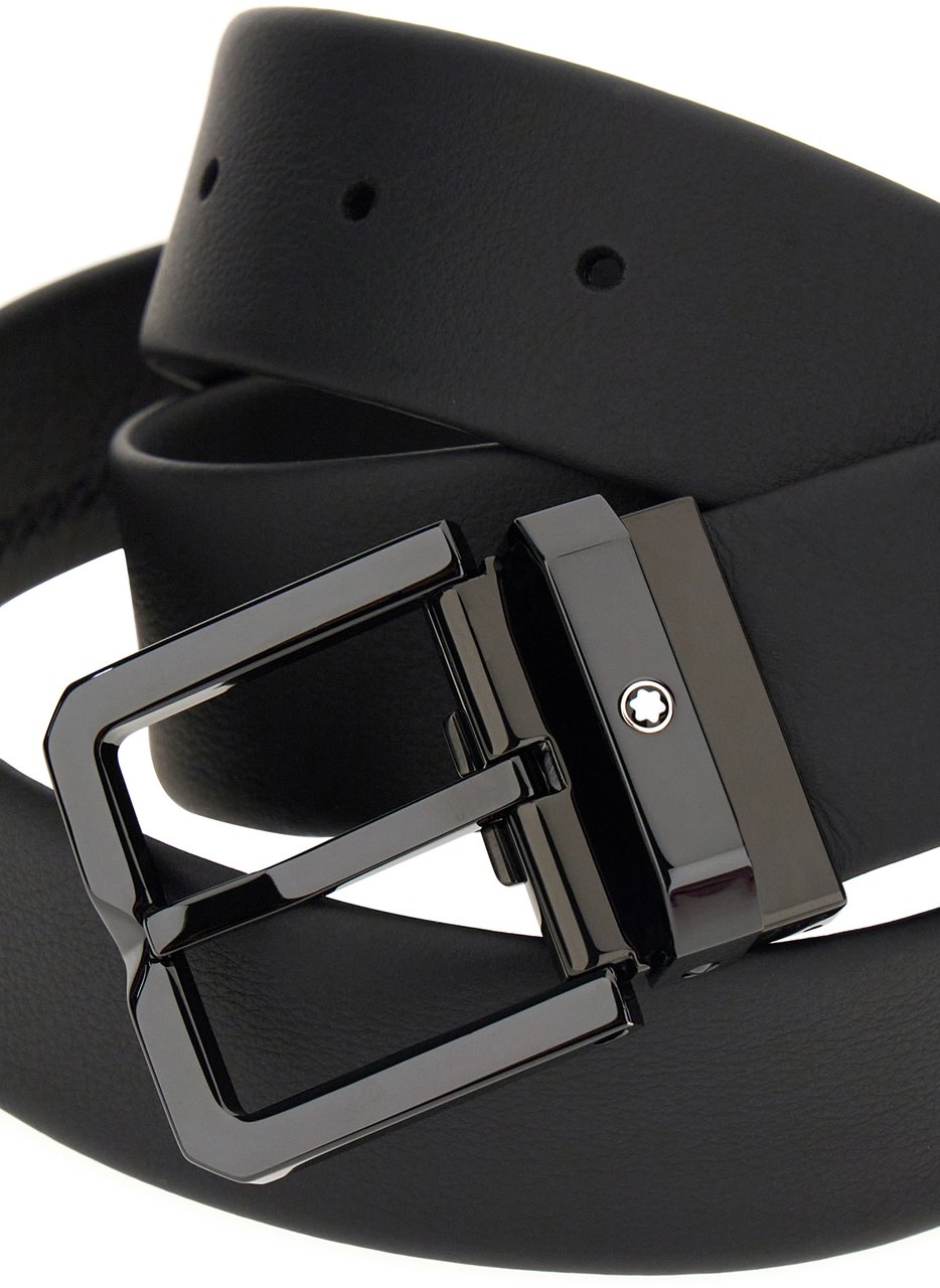 Montblanc Montblanc Black leather belt Zwart