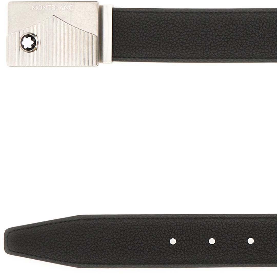 Montblanc Montblanc Black leather reversible belt Zwart