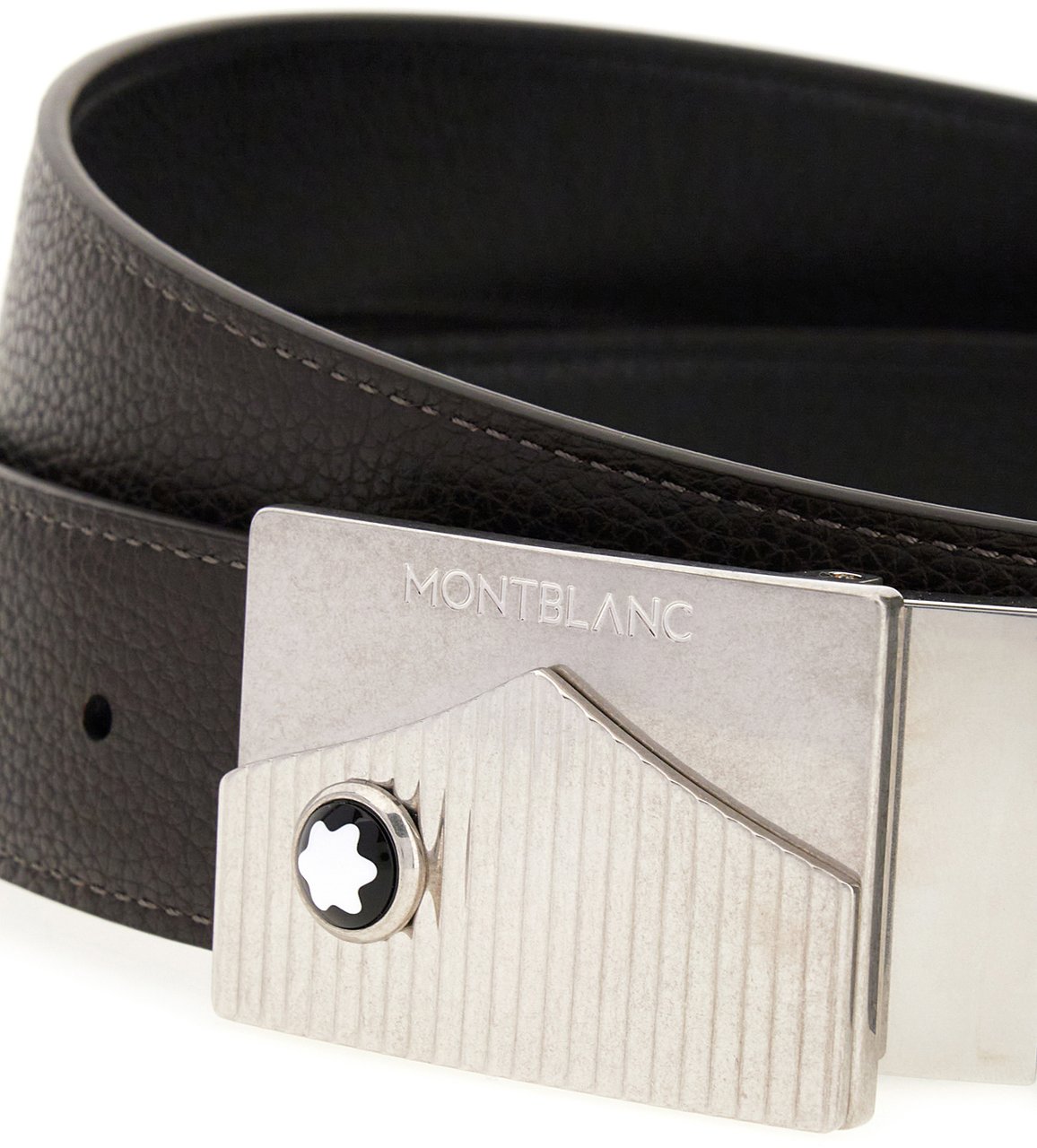 Montblanc Montblanc Black leather reversible belt Zwart