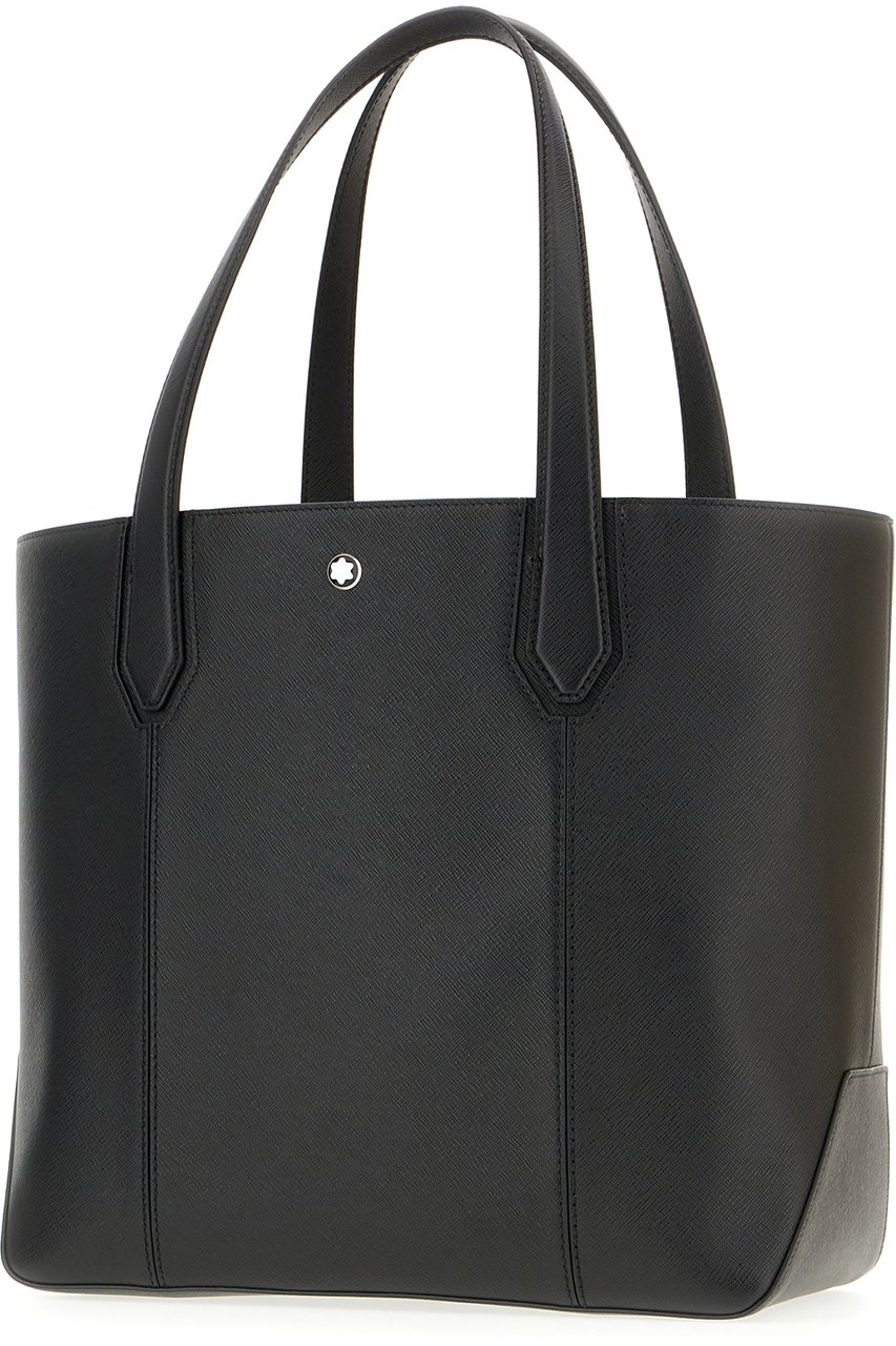 Montblanc Montblanc Black leather shopping bag Zwart