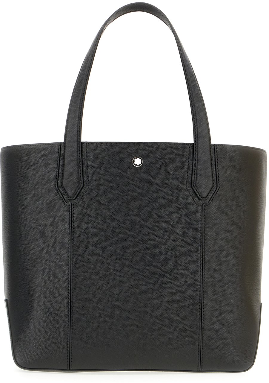 Montblanc Montblanc Black leather shopping bag Zwart