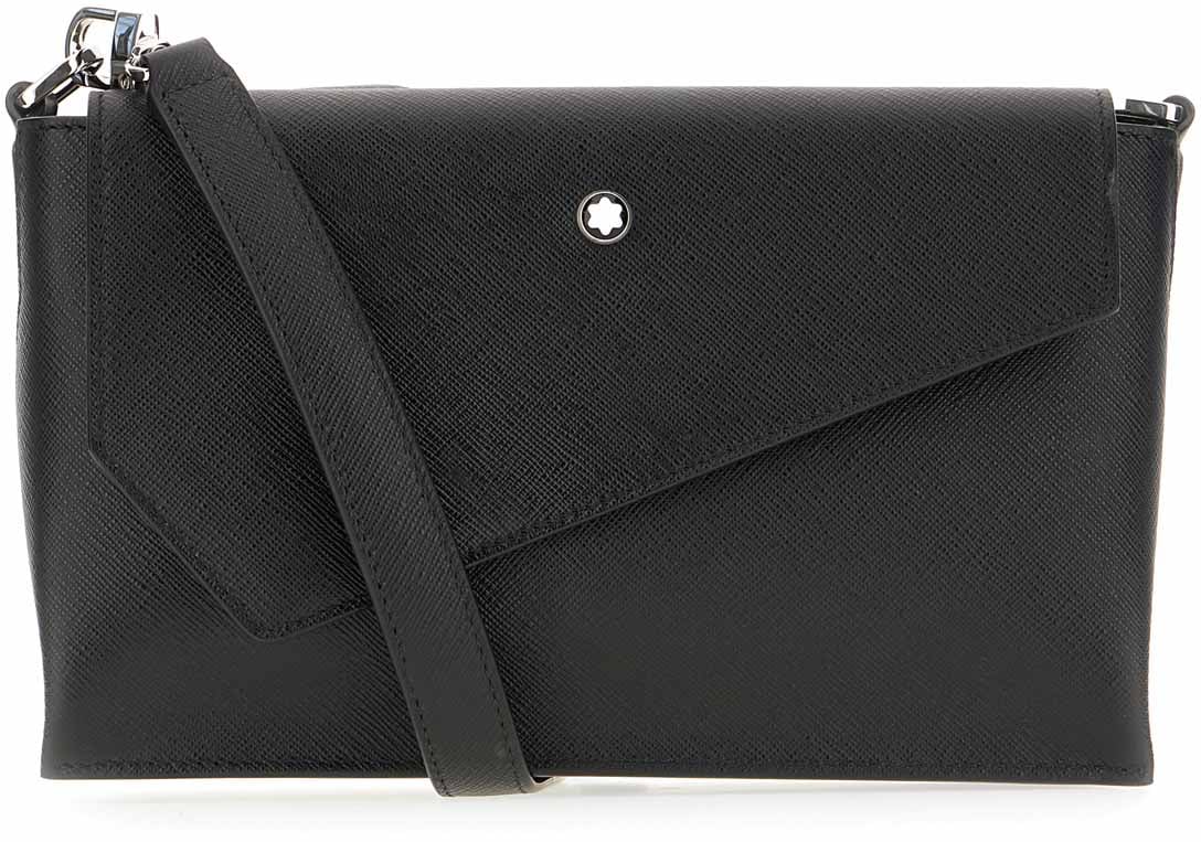 Montblanc Montblanc Black leather crossbody bag Zwart