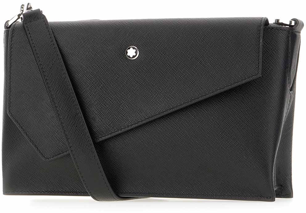 Montblanc Montblanc Black leather crossbody bag Zwart