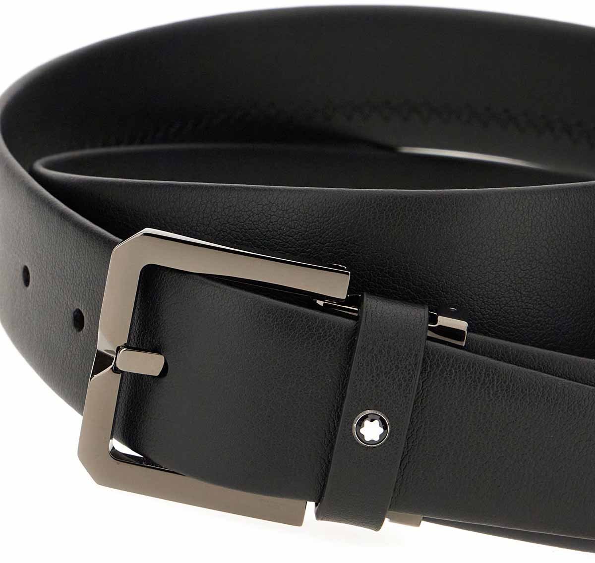 Montblanc Montblanc Black leather belt Zwart