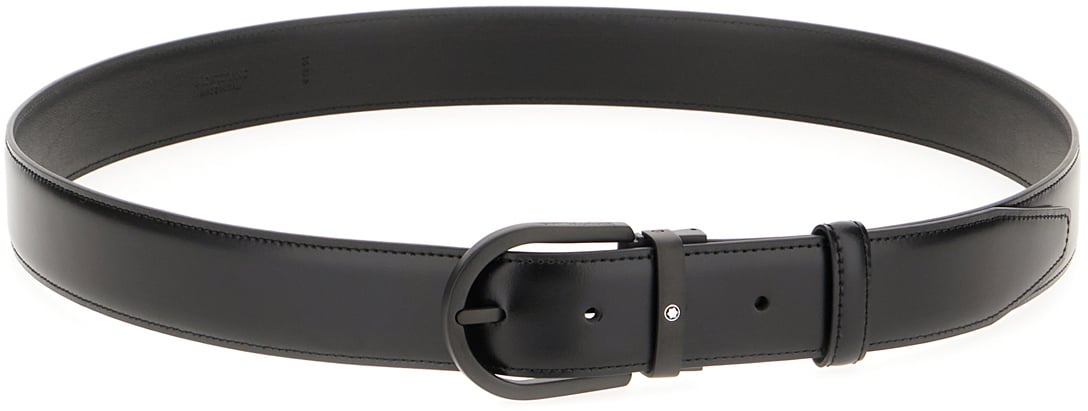 Montblanc Montblanc Black leather belt Zwart