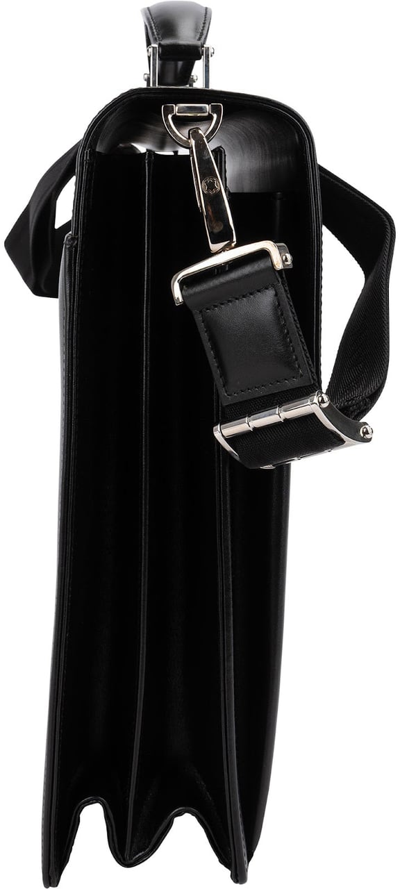 Montblanc Double Gusset Briefcase Crossbody Handbag Zwart