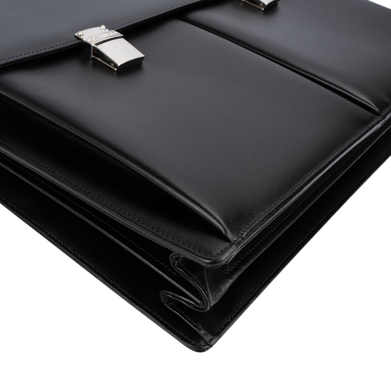 Montblanc Double Gusset Briefcase Crossbody Handbag Zwart