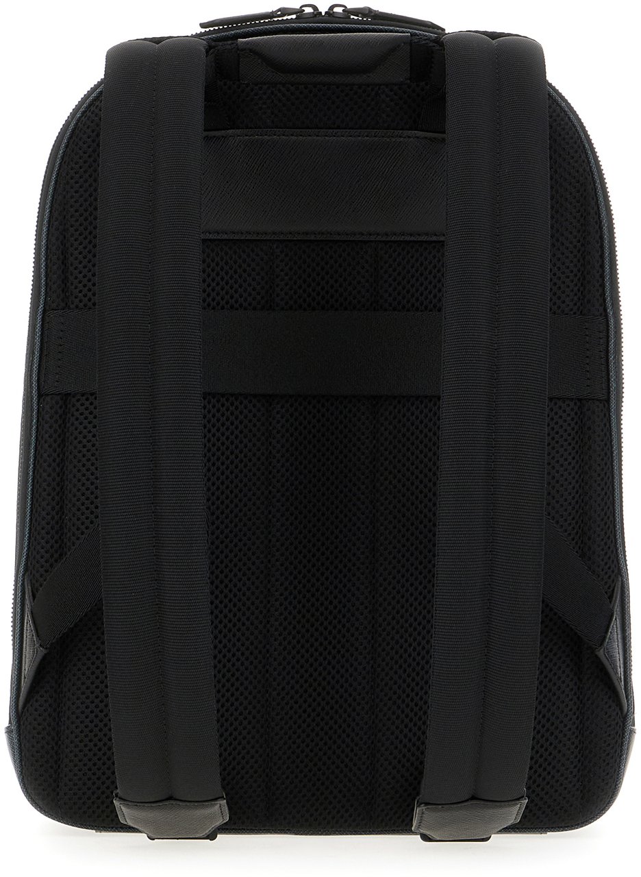 Montblanc Montblanc Midnight blue leather medium backpack Blauw