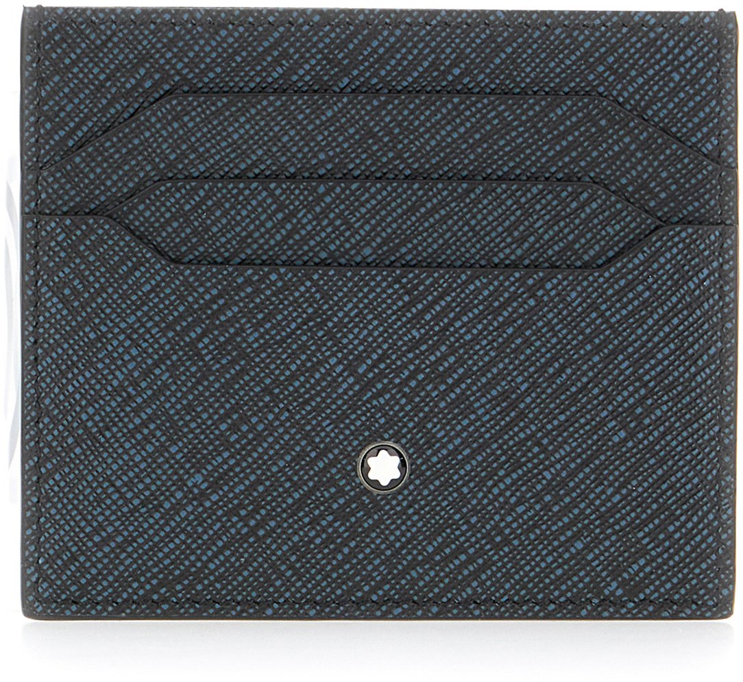 Montblanc Montblanc Midnight blue leather card holder Blauw
