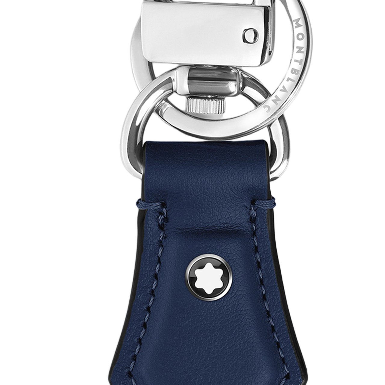 Montblanc Embossed Sartorial Leather Montblanc Keyring Blauw