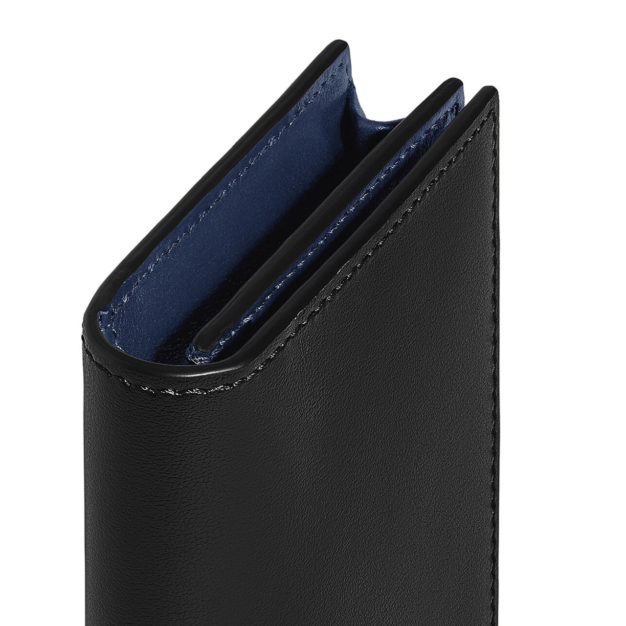 Montblanc Black/Blue Leather Card Holder Zwart