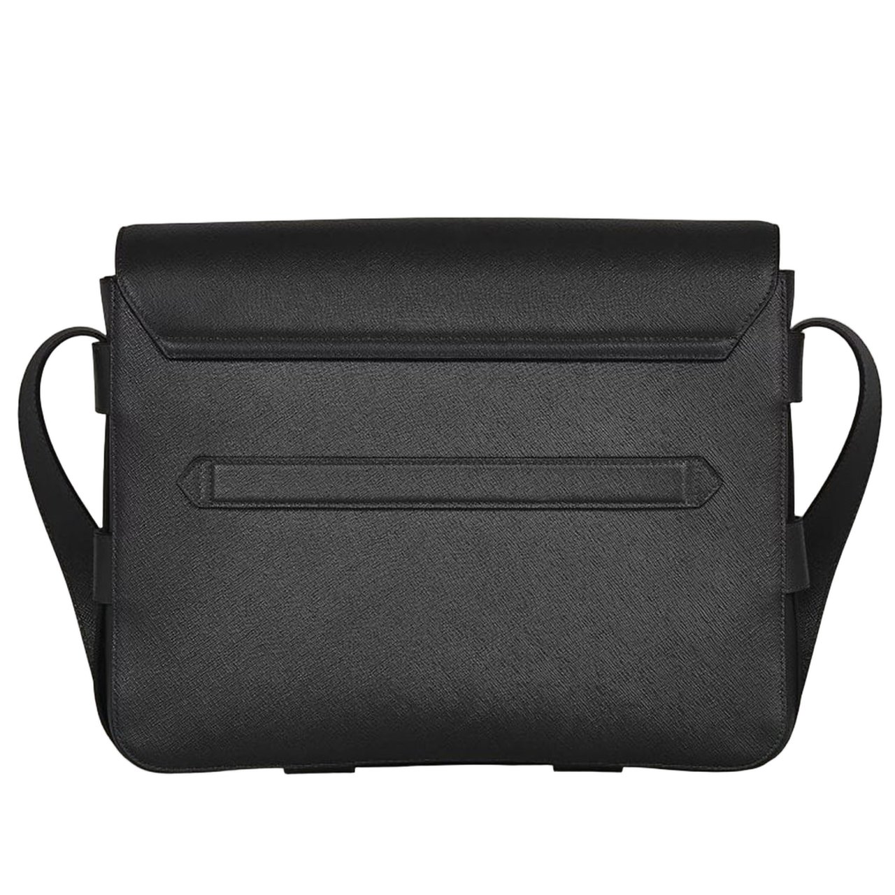 Montblanc Black Leather Flap Bag Zwart