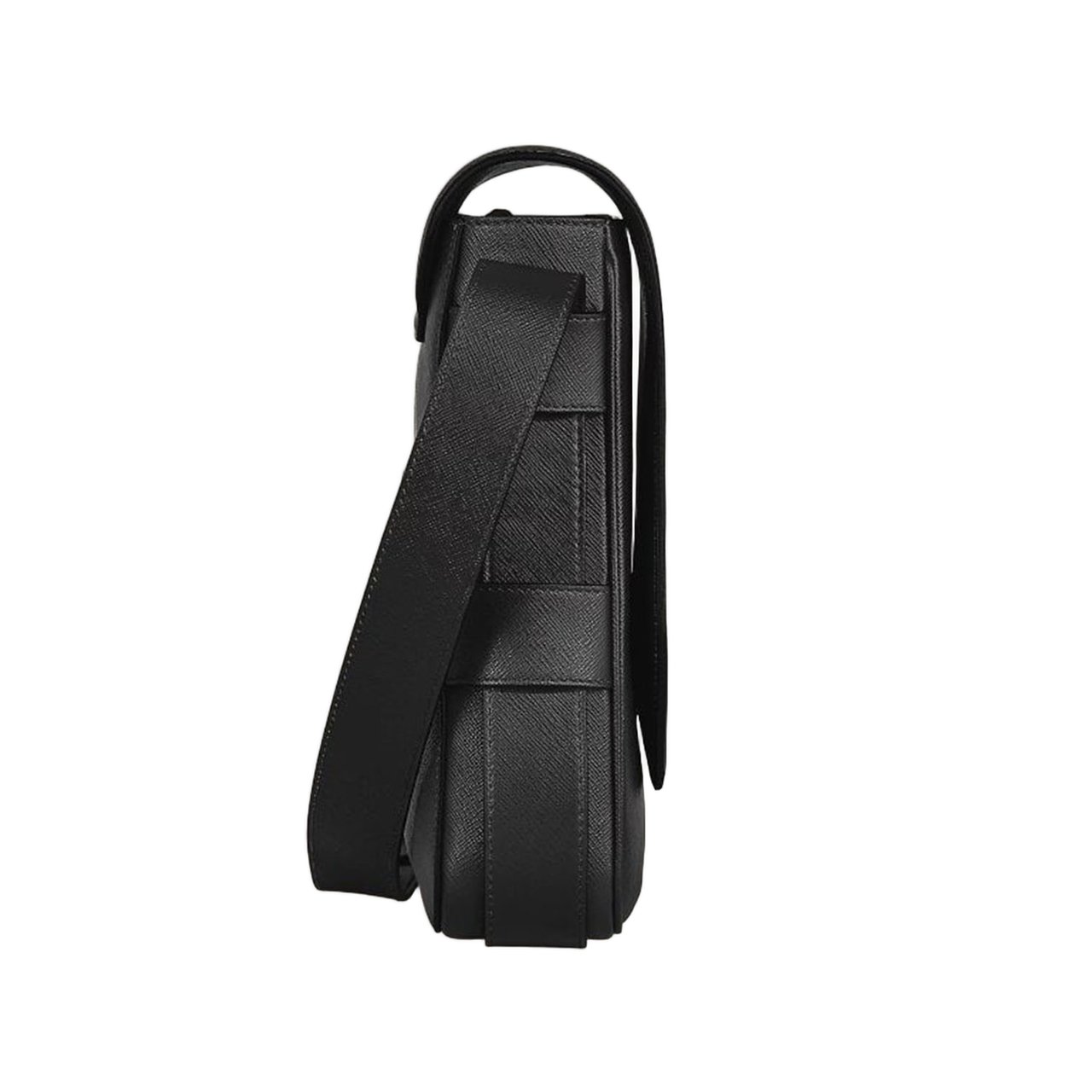 Montblanc Black Leather Flap Bag Zwart