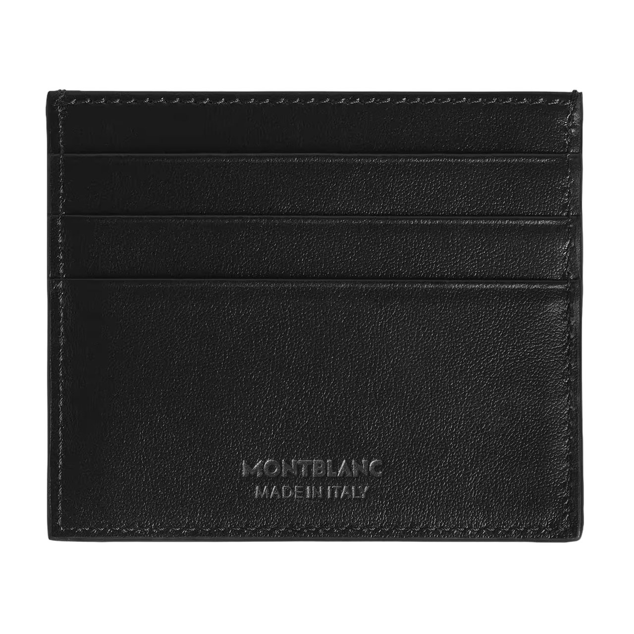 Montblanc Leather Card Holder with Circular Logo Detail Zwart