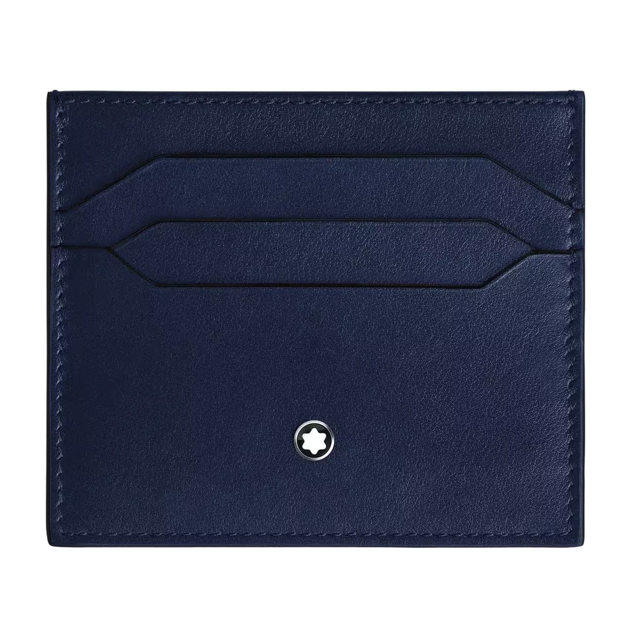 Montblanc Leather Card Holder with Circular Logo Detail Zwart