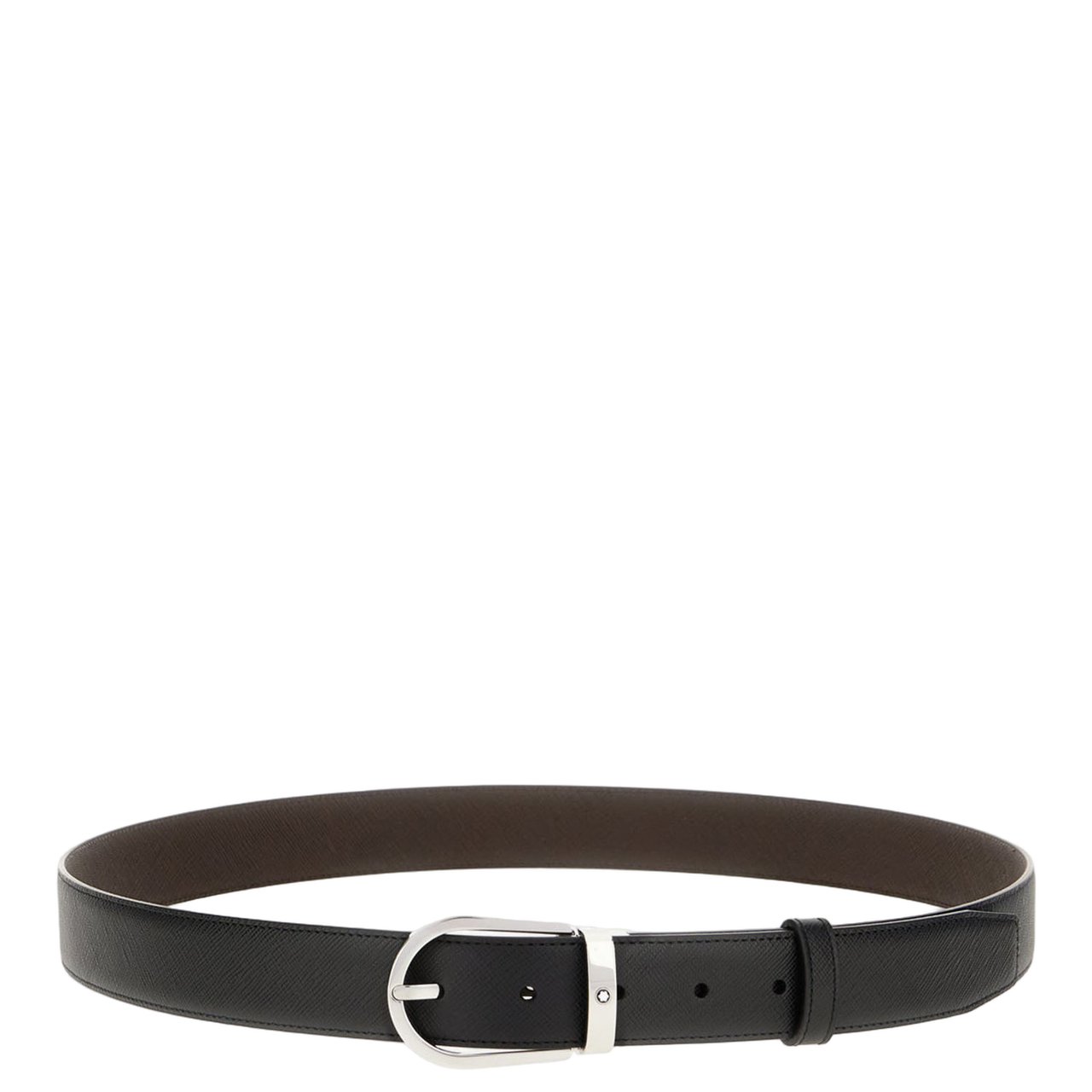 Montblanc Black/Brown Reversible Leather Belt Zwart