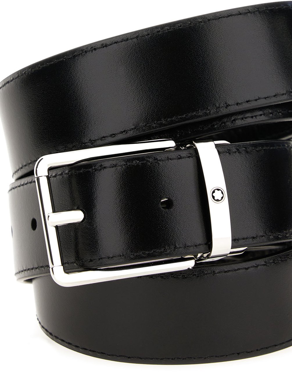 Montblanc Montblanc Black leather reversible belt Zwart