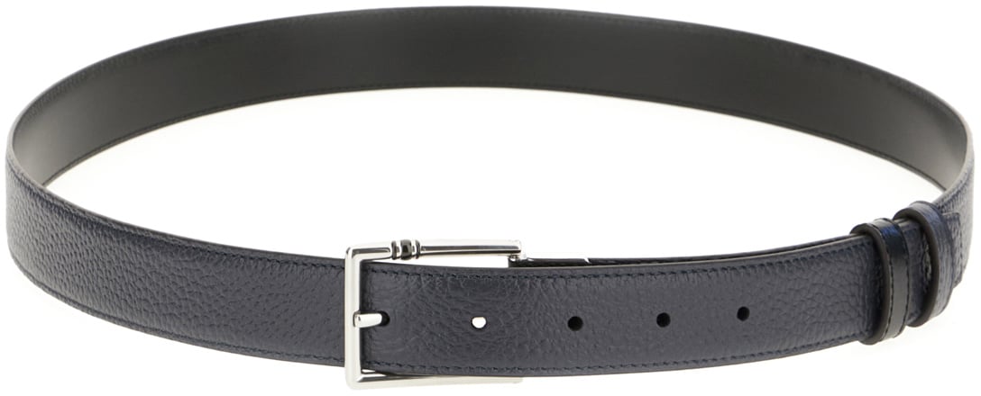 Montblanc Blue leather reversible belt Blauw