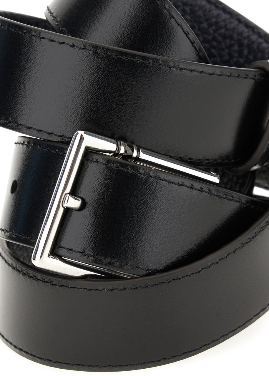 Montblanc Blue leather reversible belt Blauw