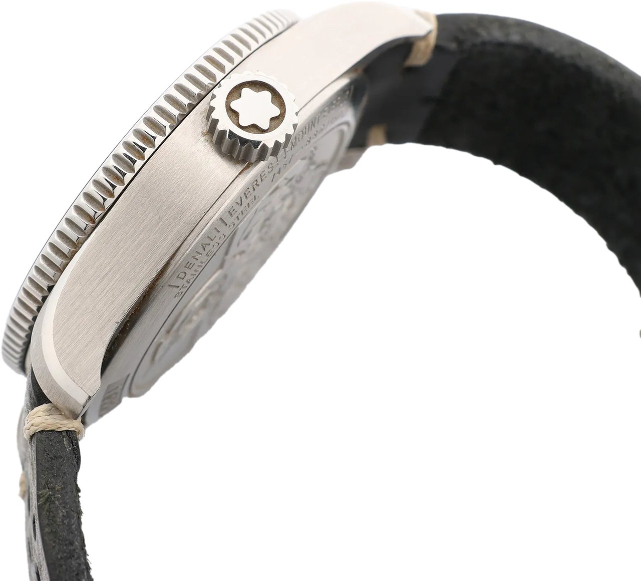 Montblanc Montblanc Geosphere 119286 BBGJ3HDQ3 SS x Leather AT Watch with Black Dial Zwart