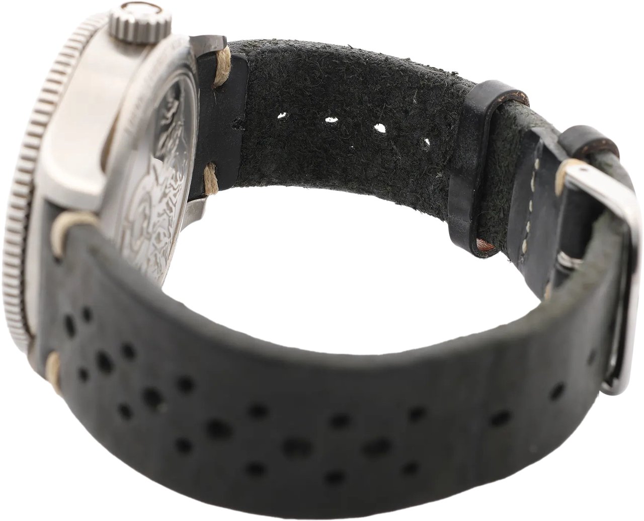 Montblanc Montblanc Geosphere 119286 BBGJ3HDQ3 SS x Leather AT Watch with Black Dial Zwart