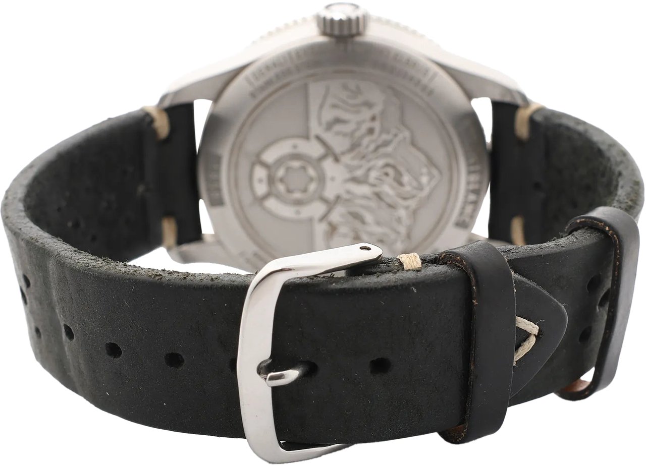 Montblanc Montblanc Geosphere 119286 BBGJ3HDQ3 SS x Leather AT Watch with Black Dial Zwart