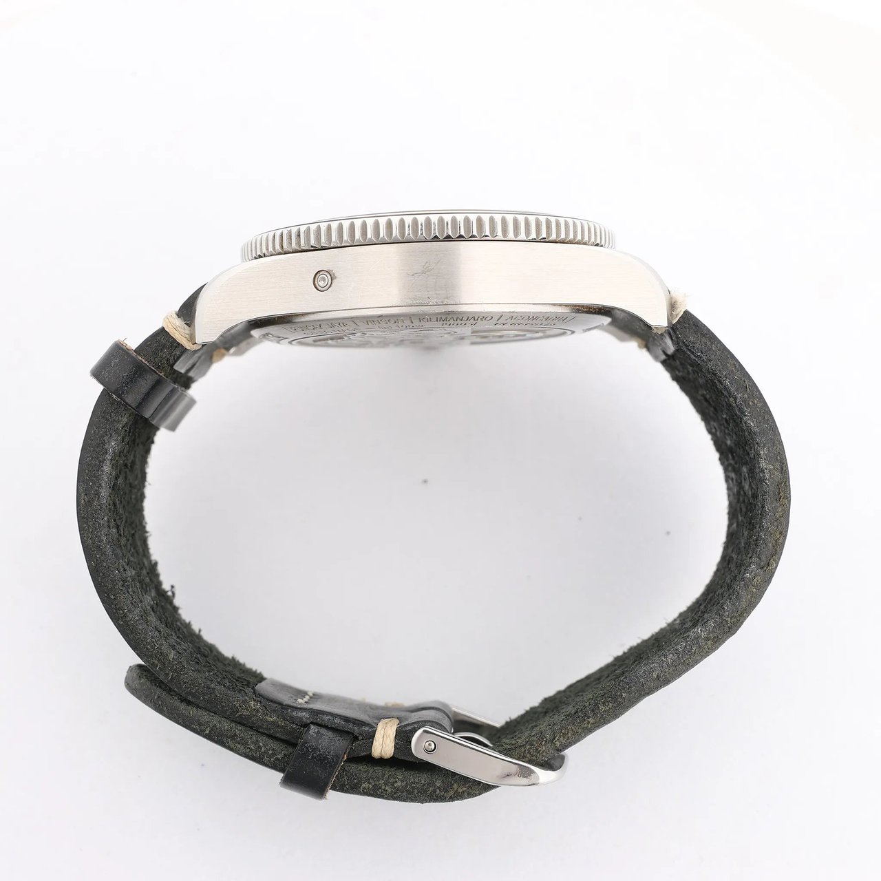 Montblanc Geosphere 119286 BBGJ3HDQ3 SS x Leather AT Watch with Black Dial Zwart