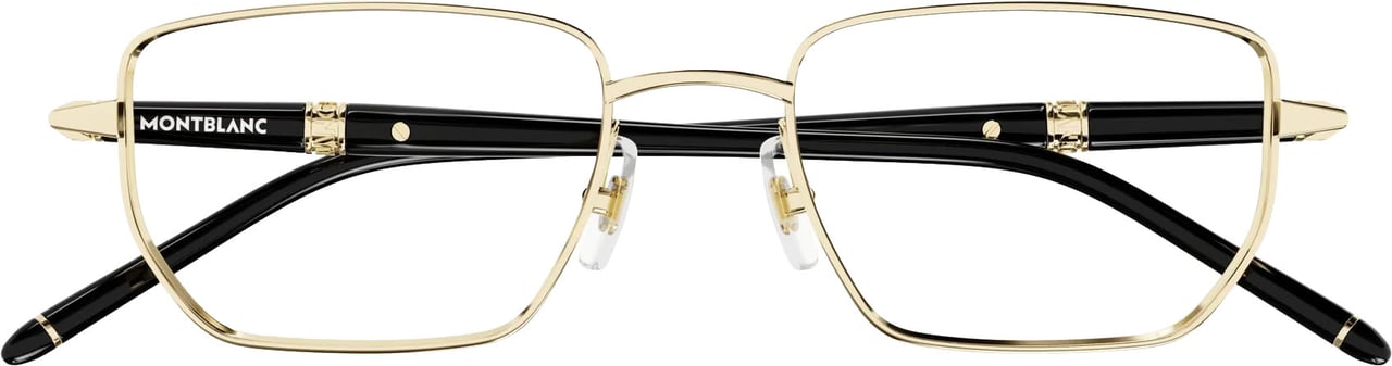 Montblanc Eyeglasses Montblanc MB0347O 004 gold black transparent 54/19/150 Wit