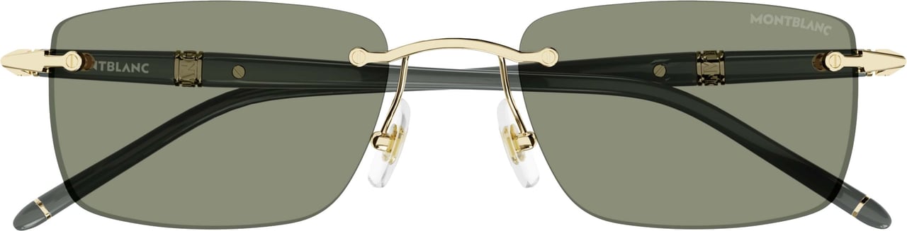 Montblanc Sunglasses Montblanc MB0344S 005 gold grey green 54/20/150 Groen