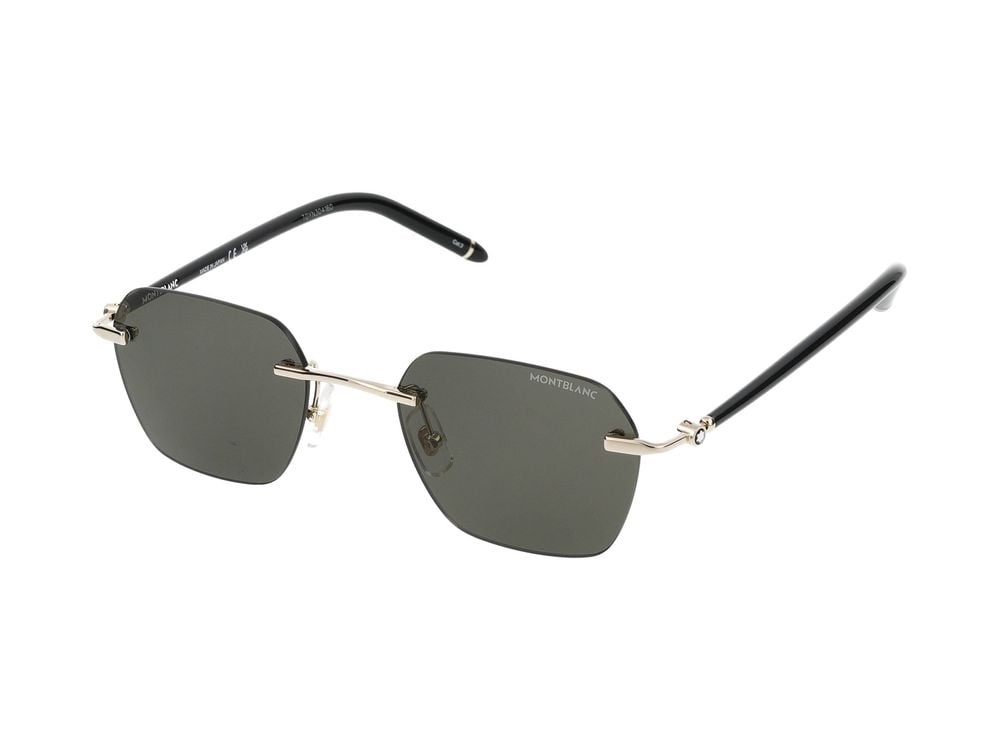 Montblanc Gold Rimless Square Sunglasses Grijs