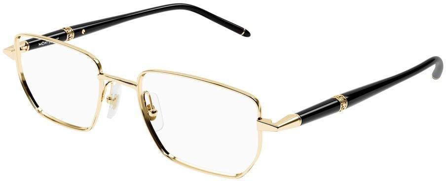 Montblanc Eyeglasses Montblanc MB0347O 004 gold black transparent 54/19/150 Wit