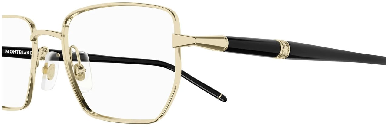 Montblanc Eyeglasses Montblanc MB0347O 004 gold black transparent 54/19/150 Wit